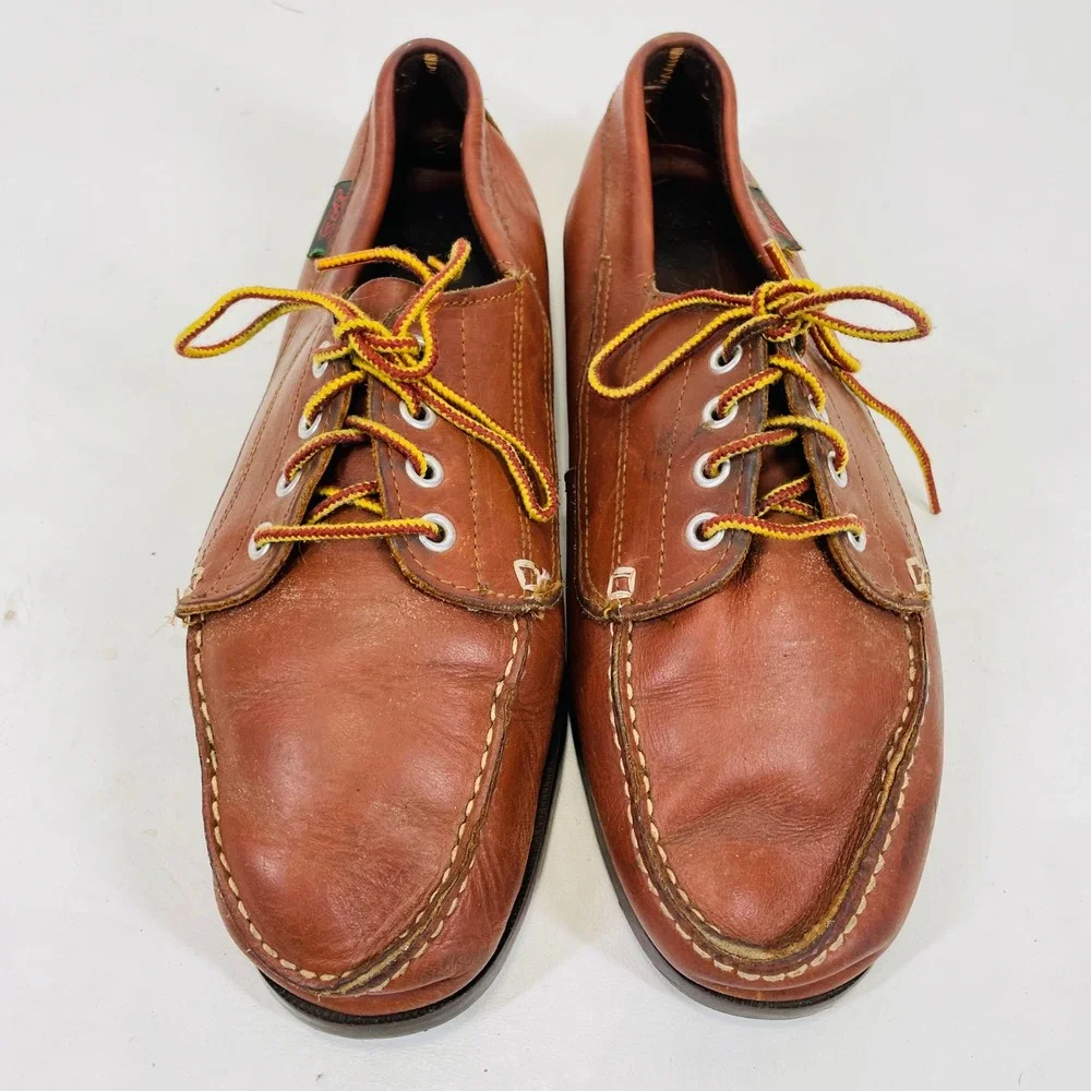 GH Bass Outdoor Mens Brown Leather Camp Moccasins Boat Shoes Size 10 M